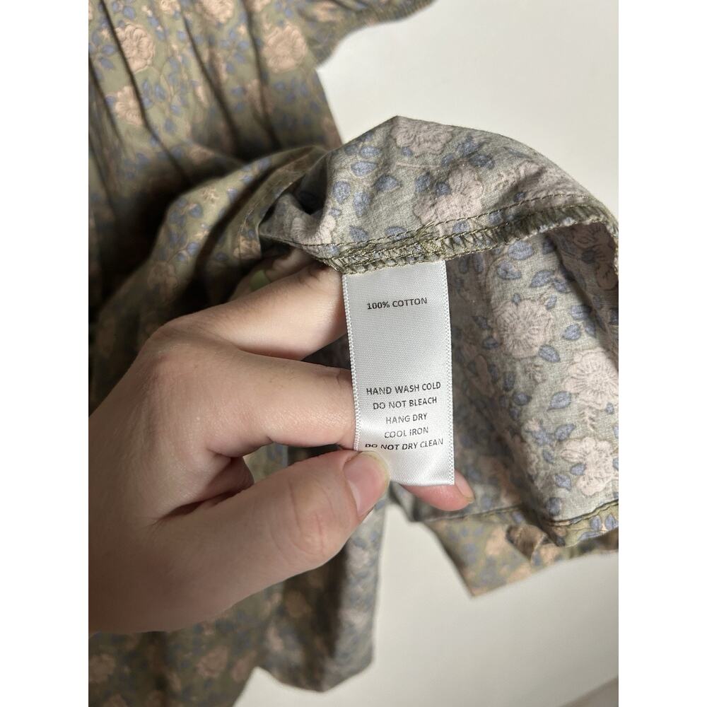 Talula Floral Puff-Sleeve Mini Dress in Olive - Picture 3 of 6